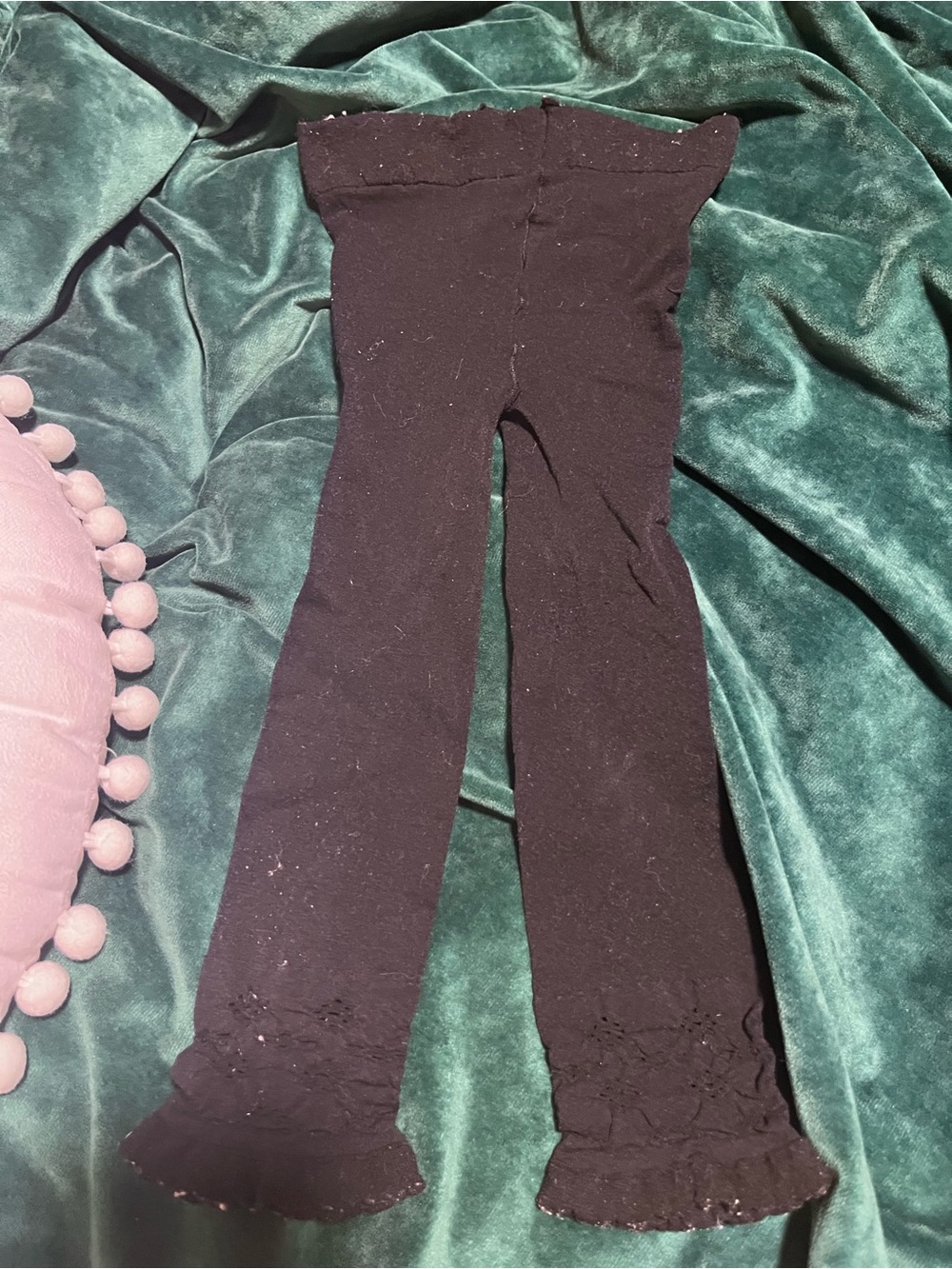 Black Girls' Ruffle Hem Leggings
